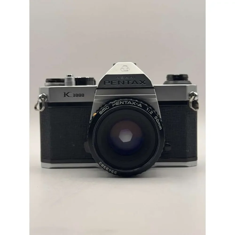 Pentax K1000 35mm SLR Film Camera SMC Pentax-A 50mm F2 Lens Manual Tested